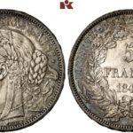フランス 1848年 試作（ESSAI）5フラン銀貨 女神セレス像 NGC MS66【入札期限：2020年6月19日】