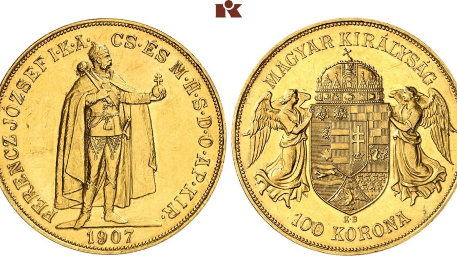 1907年100コロナ金貨